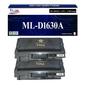 T3AZUR - 2x Toners compatibles avec Samsung MLD1630A D1630A pour Samsung ML1630 ML1630W SCX4500 SCX4500W