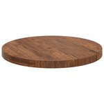 vidaXL Plateau de table Marron Clair Ø 60 x 4 cm Bois de chêne massif