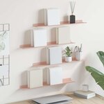 vidaXL Étagère flottante 4 Pièces Rose 60 x 8 5 x 2 5 cm Acier