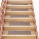 vidaXL Tapis d'escalier autocollants Rectangulaire 15 Pièces 76x20 cm
