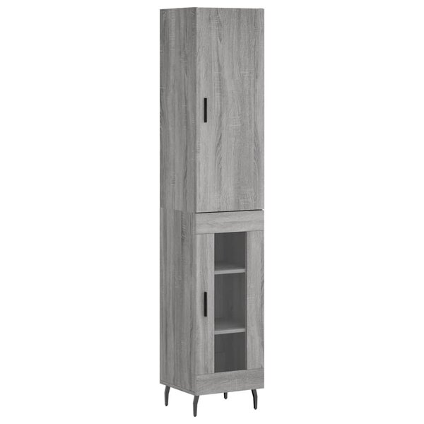 vidaXL Buffet haut Sonoma gris 34 5x34x180 cm Bois d'ingénierie