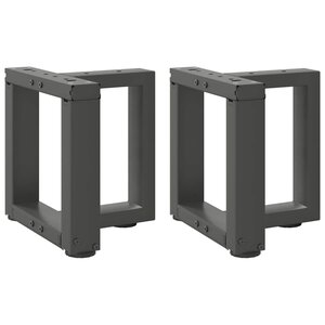 vidaXL Pieds de table basse en T 2 pièces Anthracite 30x25x(30-31) cm Acier