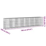 vidaXL Panier gabion avec couvercle 700x100x150 cm fer galvanisé