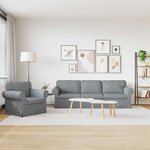 vidaXL Canapé 2 Pièces Gris clair 245 x 82 x 80 cm tissu