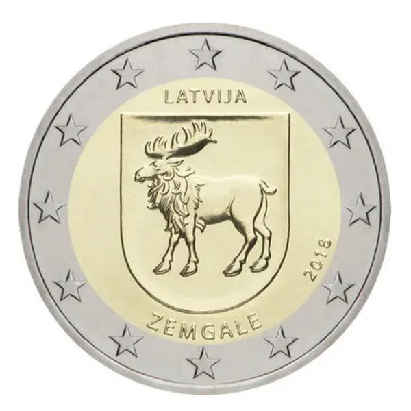 2 euros commémorative Lettonie 2018 - Zemgale.