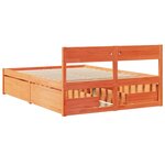 vidaXL Cadre de lit sans matelas cire marron 140x190cm bois pin massif