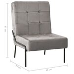 vidaXL Chaise de relaxation 65x79x87 cm Gris clair Velours