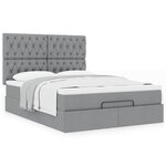 VidaXL Cadre de lit ottoman et matelas gris clair 140x190 cm tissu