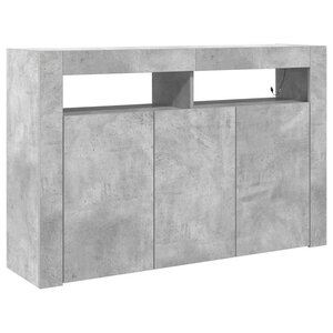 vidaXL Buffet Gris béton 116 x 30 x 75 cm Bois d'ingénierie