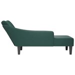 vidaXL Fauteuil long avec accoudoir droit vert foncé velours