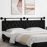 vidaXL Tête de lit suspendue Avec lumière LED Noir Tissu