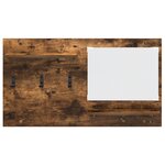 vidaXL Porte-manteau mural avec étagère avec stockage avec miroir Chêne fumé 90 x 10 x 50 cm