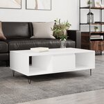 vidaXL Table basse blanc 104x60x35 cm bois d'ingénierie