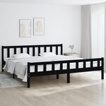 vidaXL Cadre de lit Noir Bois massif 200x200 cm