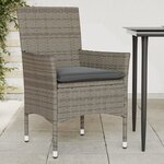 vidaXL Chaises de jardin avec coussins lot de 2 gris résine tressée