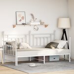 vidaXL Lit de jour avec lit gigogne Blanc 100x190 cm Acier