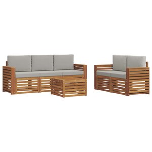 vidaXL Ensembles de canapés avec coussin 6 Pièces Gris Naturel et Clair