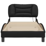 vidaXL Cadre de lit avec LED sans matelas Hvar noir 90x190 cm
