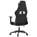 vidaXL Chaise de jeu de massage Noir et vert Similicuir