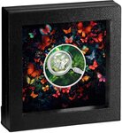 Pièce de monnaie en Argent 500 Francs g 17.50 Millésime 2024 Butterflies PARNASSIUS APOLLO