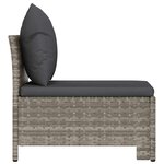 vidaXL Canapé central de jardin avec coussin Gris Résine tressée
