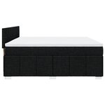 vidaXL Sommier à lattes de lit avec matelas Noir 200x200 cm Tissu
