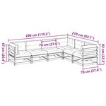 vidaXL Salon de jardin 6 Pièces avec coussins cire marron bois pin massif