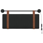 vidaXL Tête de lit suspendue Avec lumière LED Noir PU antique