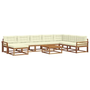 vidaXL Ensemble de canapés d'extérieur 9 Pièces Naturel et Crème
