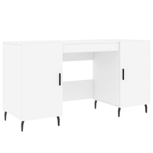 Bureau table poste de travail meuble d'ordinateur informatique étude 140 x 50 x 75 cm bois d'ingénierie blanc 02_0023513