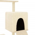 vidaXL Arbre à chat avec griffoirs en sisal crème 130 5 cm