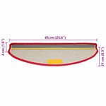 vidaXL Tapis d'escalier 10 pièces 65 x 21 x 4 cm Rouge Demi-rond Grand
