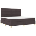 vidaXL Lit à ressorts avec matelas Marron foncé 200 x 200 cm tissu
