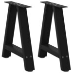 vidaXL Pieds de table basse en forme de A  2 pièces  noir  50 x (42-43) cm  acier
