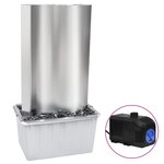 vidaXL Fontaine de jardin Argenté 60 2x37x122 1 cm Acier inoxydable