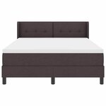 vidaXL Lit à ressorts avec matelas Marron foncé 200 x 140 cm Polyester