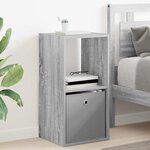 vidaXL Table de chevet 2 Pièces Gris Sonoma 35 x 32 x 68 5 cm