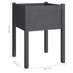 Vidaxl jardinières 2 pièces gris 50x50x70 cm bois de pin massif