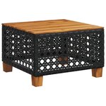 vidaXL Salon de jardin 7 Pièces avec coussins noir résine tressée