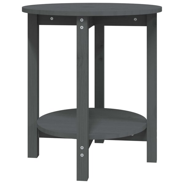 vidaXL Table basse Gris Ø 55x60 cm Bois massif de pin