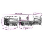 vidaXL Salon de jardin 7 Pièces avec coussins blanc acier