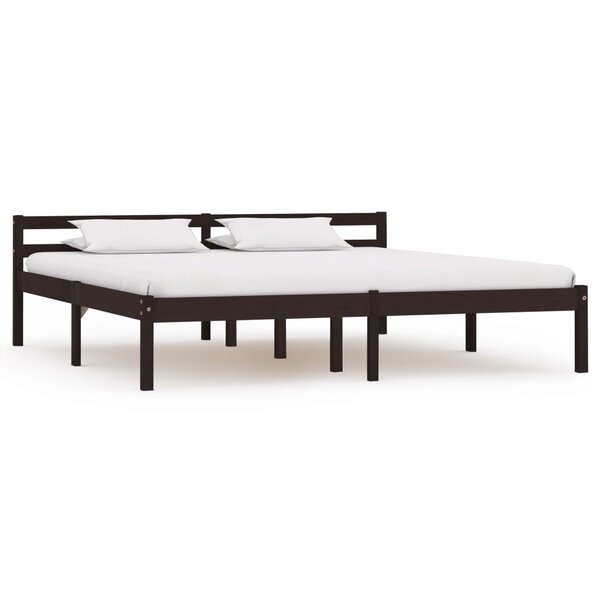vidaXL Cadre de lit Marron foncé Bois de pin massif 180x200 cm