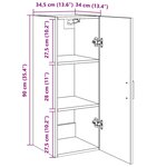 vidaXL Armoire murale en chêne noir 34 5 x 34 x 90 cm Bois d'ingénierie