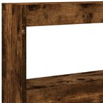 vidaXL Armoire tête de lit avec LED chêne fumé 160x17x102 cm