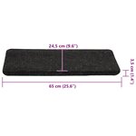 vidaXL Tapis d'escalier auto-adhésifs 30 Pièces anthracite 65x24 5x3 5 cm