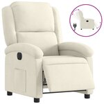 vidaXL Fauteuil inclinable électrique Crème Velours