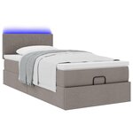 vidaXL Lit ottoman avec matelas et LED taupe 90x200 cm tissu