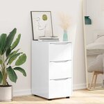 vidaXL Armoire de rangement Blanc brillant 40 x 48 x 81 cm