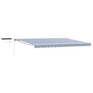 vidaXL Auvent rétractable électrique Bleu et Blanc 4 5 × 3 5 m