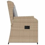 vidaXL Banc de jardin avec coussin 2 Pièces Beige Poly rotin